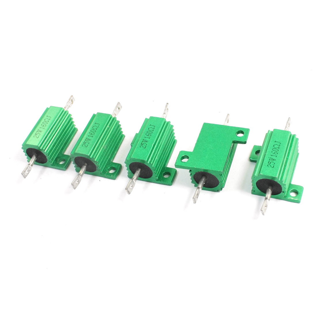 Yohii 5 Piece Green Lead Aluminum Wire Wound Heat Sink Resistors 25W 3 Ohm