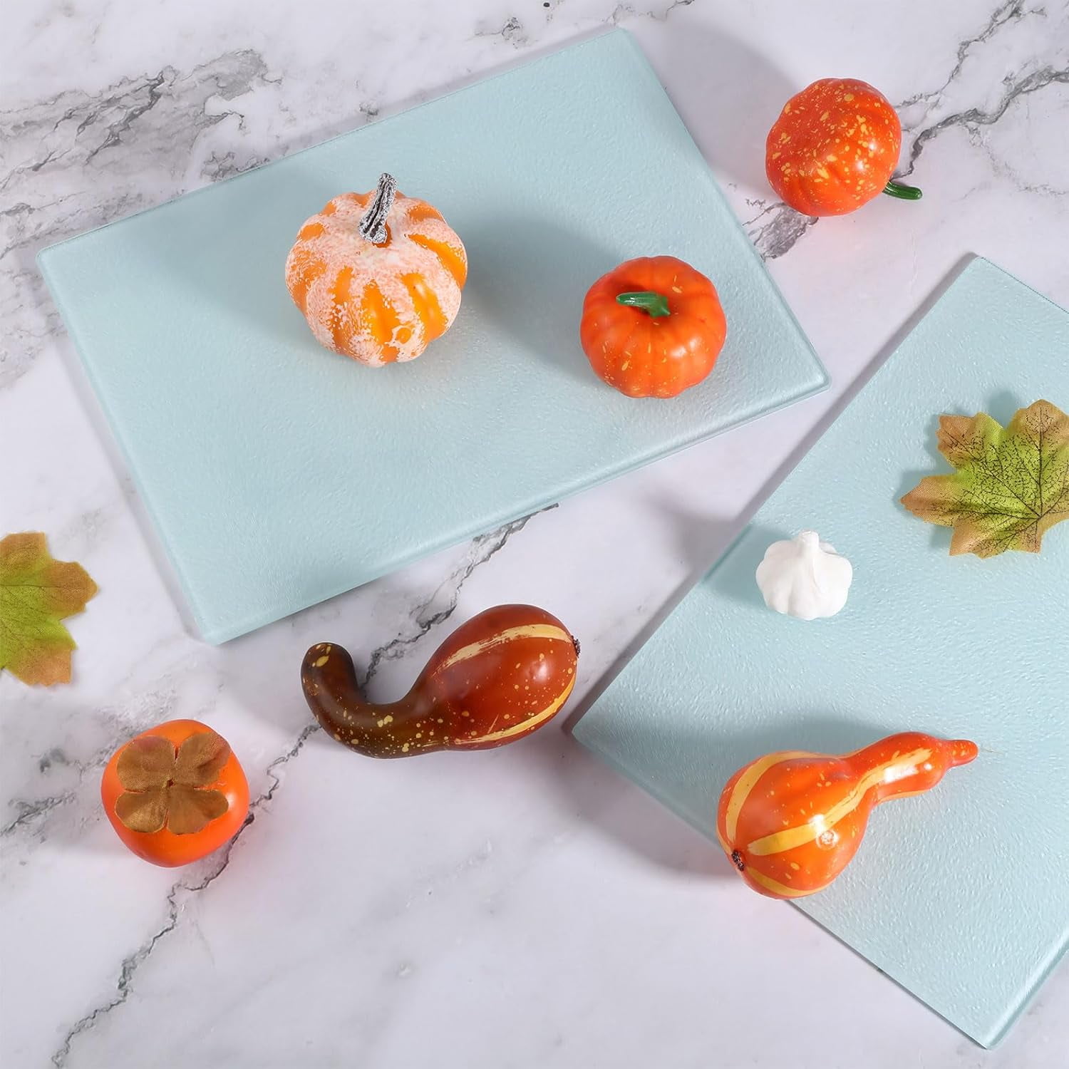 4Pcs Sublimation Glass Cutting Boards Rectangle Tempered Glass Cutting Blanks for Heat Press Printing Kitchen Vegetable Mixed Color 4pcs