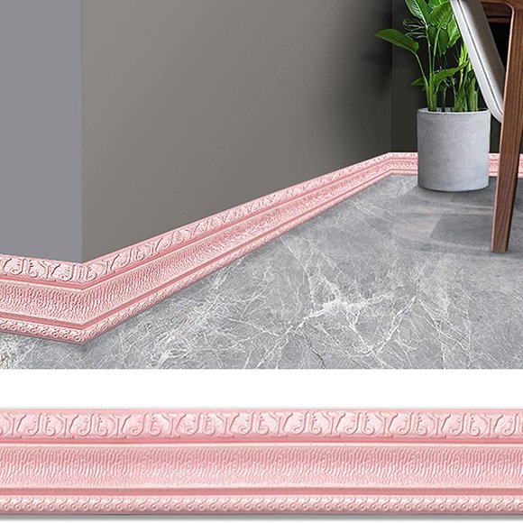 92*3.2 Inch Self Adhesive Flexible Foam Molding Trim, 3D Sticky Decorative Wall Lines Wallpaper Border for Home, Office, Hotel DIY Decoration