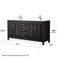 thumbnail image 5 of Wyndham Collection Daria 72" Metal & Wood Double Bathroom Vanity in Espresso, 5 of 5