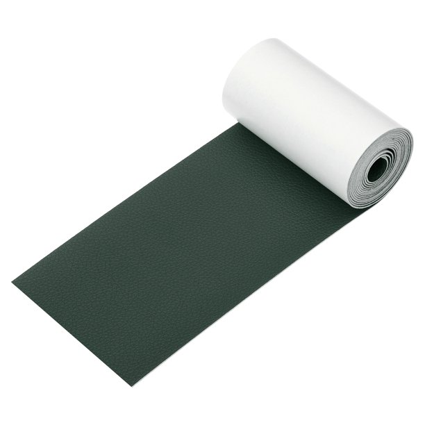 Cinta de parches de cuero Uxcell para muebles, kit de reparación de cuero autoadhesivo de vinilo de 3.2 x 61 pulgadas, verde oscuro