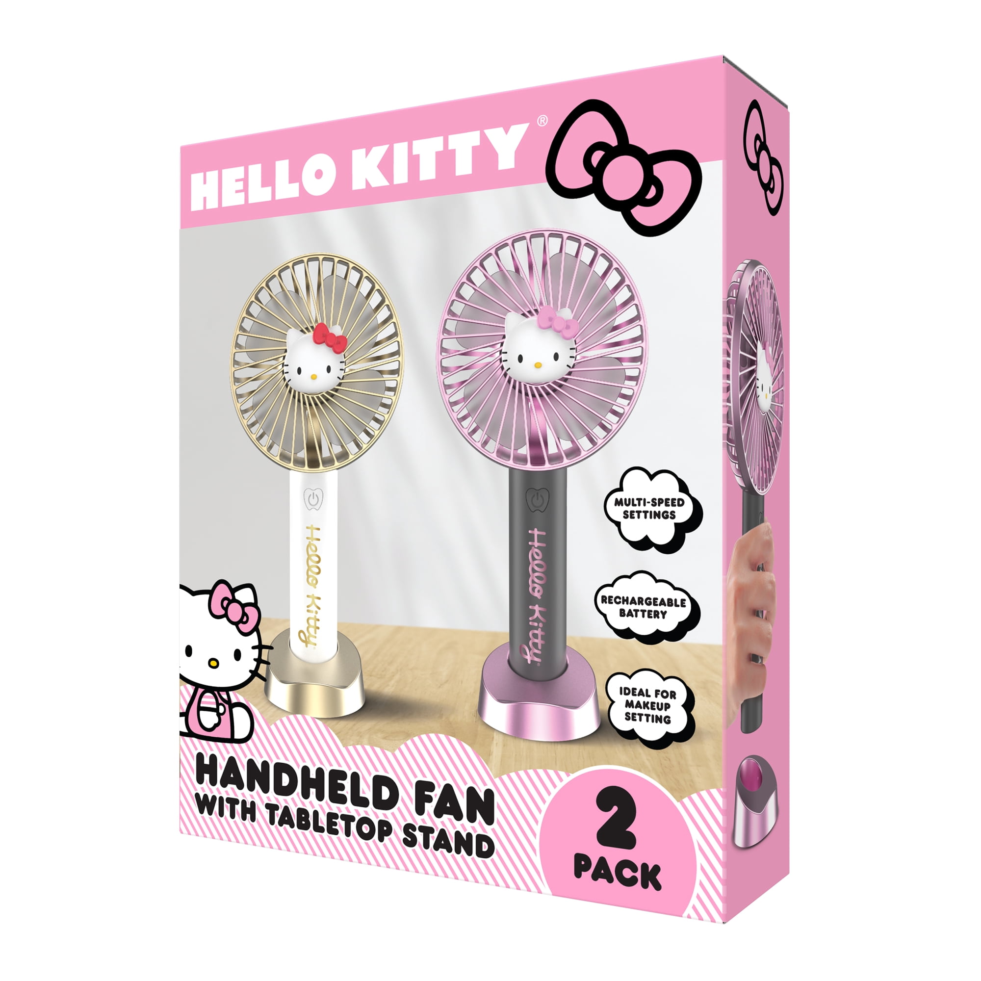 Hello Kitty 2 Pack Portable Fans - Stay Cool in Style with Hot