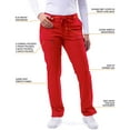 thumbnail image 3 of Adar Pro Scrubs pour Femmes - Pantalon de Yoga Skinny Leg - P4100T - Apple - 2X, 3 of 7
