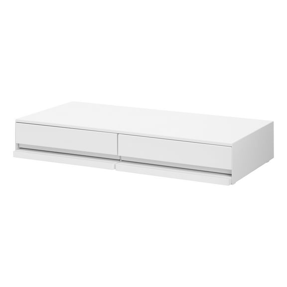 Yamazaki Home Countertop Drawer with Pull-Out Shelf - Wide, White, Steel