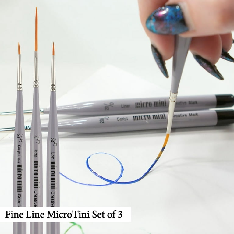  Micro Mini Fine Detail Paint Brush Set of 12 Pieces