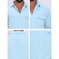 thumbnail image 7 of DARING DIVA Men's Plaid Textured Casual Long Sleeve Button Down Shirt S Sky Blue, 7 of 7