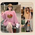thumbnail image 2 of Sanrio-suéter de Hello Kitty de cuero negro de Anime KT, Top holgado de manga larga Y2K a la moda para chica, Top holgado reductor de edad, 2023, 2 of 4