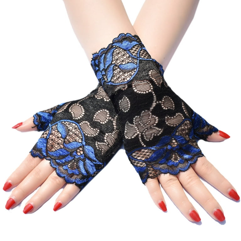 Embroidered Lace Gloves  Lace gloves, Black lace gloves