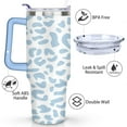 thumbnail image 3 of 40oz Fashion Leopard Pattern Stainless Steel Flip Straw Tumbler Spill Proof Travel Cup Double Wall Vacuum Insulated Coffee Mug with Top Handle, 3 of 6