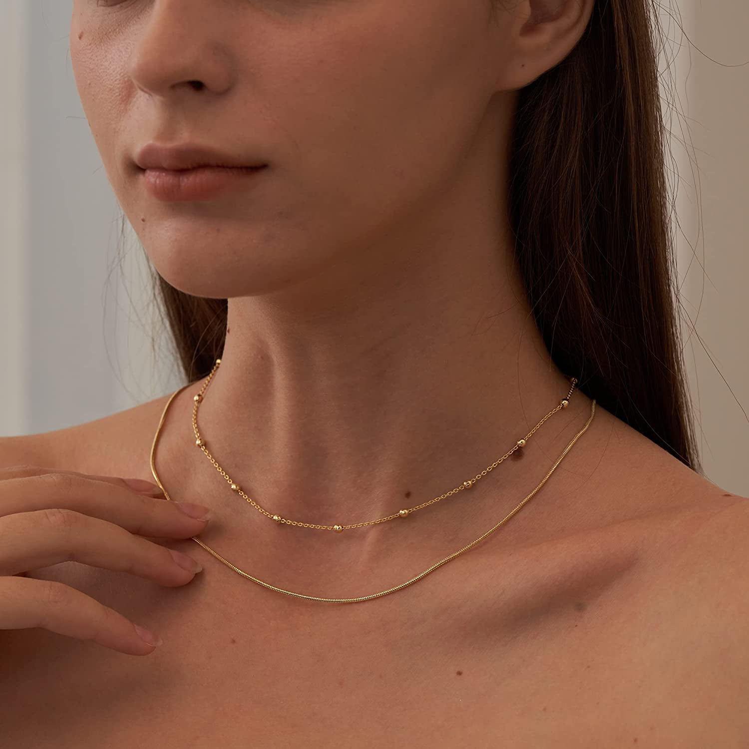 Fashion Dainty Double Chain Choker Necklace Delicate Choker Gifts for Women  Girl | Wish