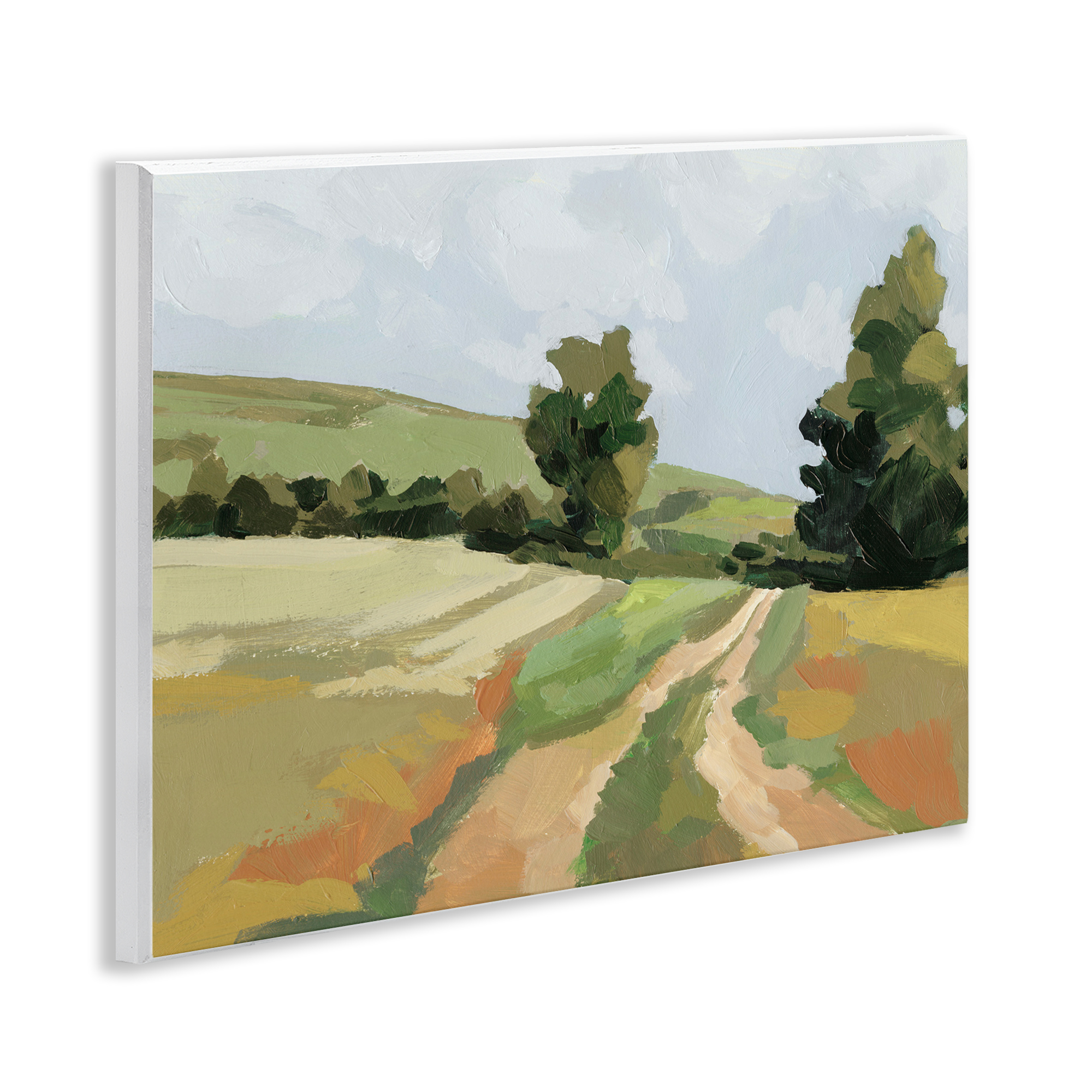 Stupell Industries Vast Country Path Landscape Painting Unframed Art Print Wall Art, 14 x 11