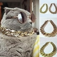 thumbnail image 2 of UDIYO 36cm/45cm Adjustable Dog Cat Punk Chain Collar Lead Wide Necklace Pet Accessory, 2 of 7