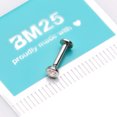 thumbnail image 4 of 14 Karat White Gold OneFit Threadless Bezel Set Gem Top Flat Back Stud Labret, 4 of 5