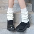 thumbnail image 2 of Yuanlong Womens Leg Warmers Ribbed Ruched Knit Mid-Calf Socks Slouchy Stretch Soft Thermal Fashion Tall Socks For Ladies, 2 of 4