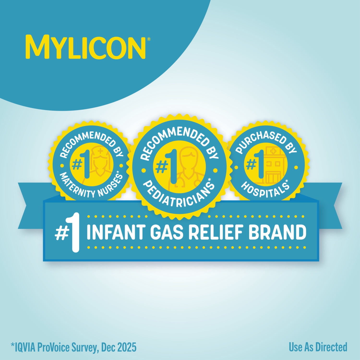 (3 pack) Infants' Mylicon Gas Relief Drops & Syringe, Dye Free, 0.5 fl oz