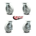 thumbnail image 2 of 8 Inch Semi Steel Swivel Caster Set with Ball Bearings 2 Brakes Service Caster, 2 of 2
