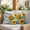 thumbnail image 3 of 24x24 Pillow Covers Set of 2, Yellow Sunflowers Square Throw Pillow Covers for Couch/Sofa/Living Room, Farmhouse Floral Rustic Botanical Grey Wood Decorative Soft Pillowcases for Couch Throw Pillows, 3 of 9