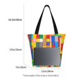 thumbnail image 2 of Defioc Colorful Plastic Blocks Pattern Print Tote Bag for Women,Shoulder Bag with Zipper Casual Tote's Handbag Big Capacity Shoulder Bag with Inner Pocket Fit for Shopping,Office,Travel, 2 of 7