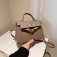 thumbnail image 4 of Bolso cuadrado pequeño portátil con cierre de textura, bolso de hombro clásico combinable para mujer, bolso de moda de PU, 4 of 6