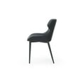 thumbnail image 3 of Whiteline DC1709P-BLK Morocco Dining Chair - Faux Leather BIX-1052 with Piping & Back Zipper - Powder-Coated Steel Legs, Black, 3 of 3