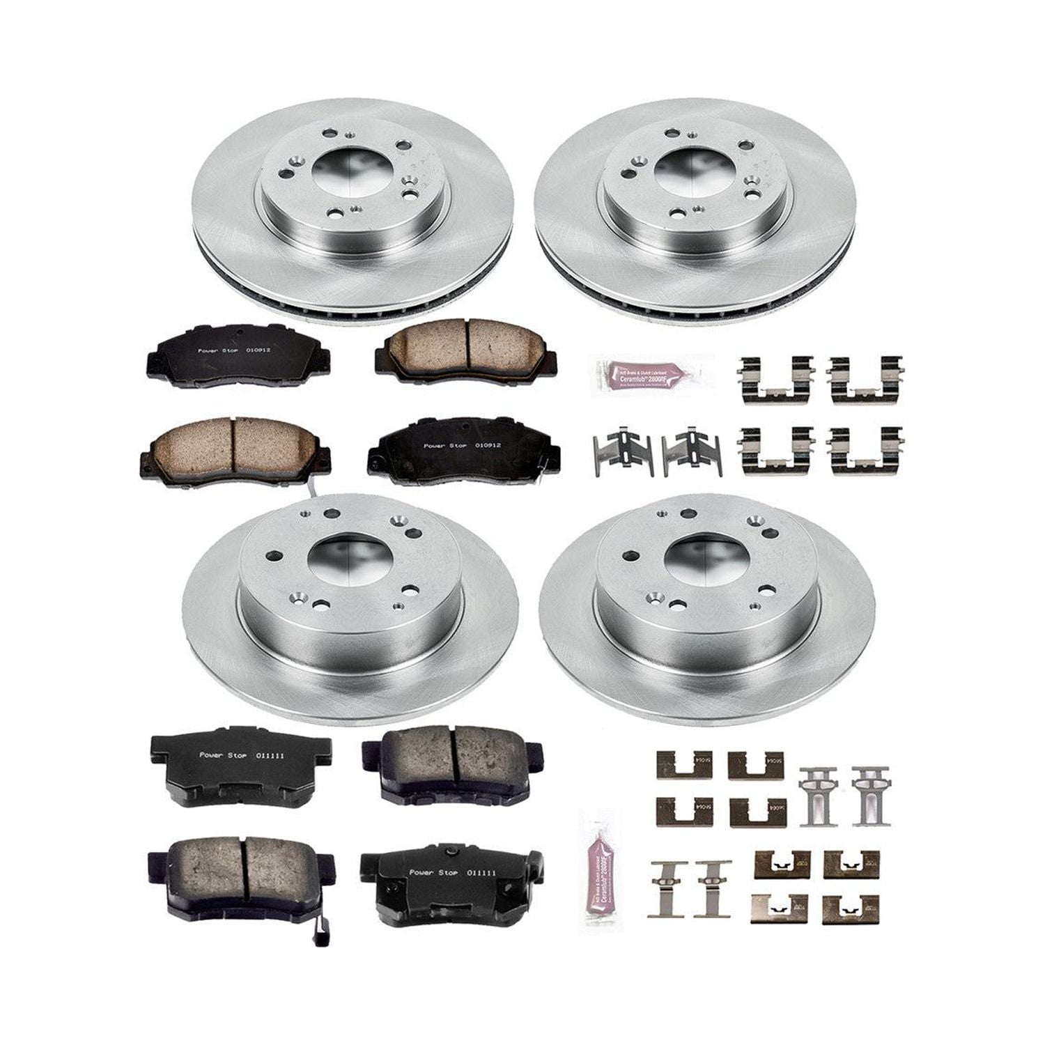 Power Stop Front and Rear Stock Replacement Brake Pad and Rotor Kit KOE707