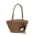 thumbnail image 1 of Bolso Mano Hombro Mujer Lana Cordero Color Sólido, 1 of 9