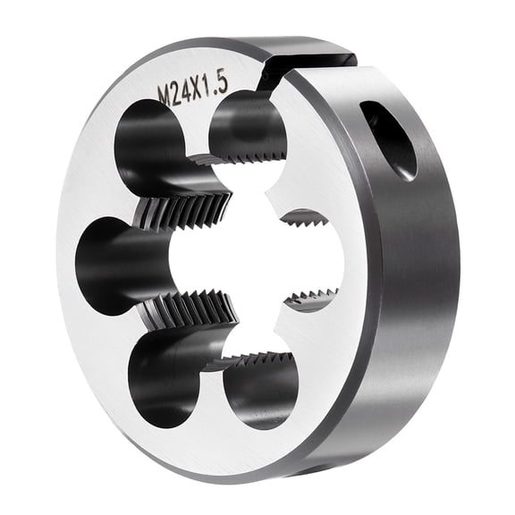 M24 x 1.5mm Round Threading Die, Metric Right Hand Alloy Steel Machine Thread, Adjustable Repair Screw Cutting Tool for Mild Steel, Copper, Aluminum