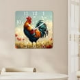 thumbnail image 4 of 10 Inch Wall Clock Battery Operated Square Clock for Office, Kitchen, Outdoor, Living Room,Lovely Rooster Butterfly Flower Stunning, 4 of 4