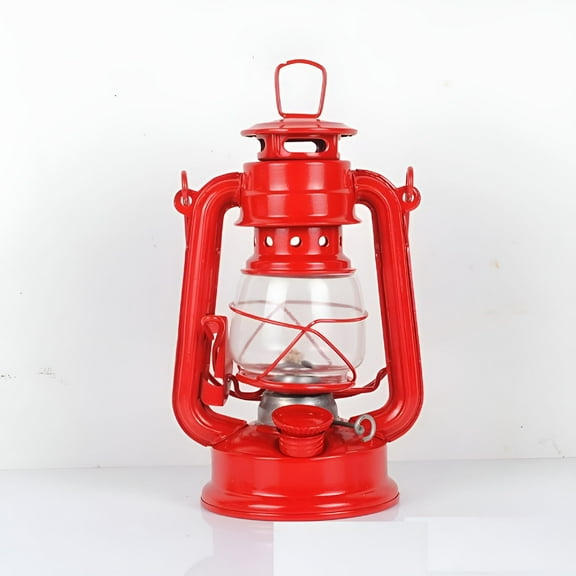 HIBIBUD Oil Hurricane Lantern Kerosene Paraffin Indoor/Outdoor Camping Lamp Fuel Style Red