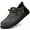 Dark gray black, variant on LARNMERN Steel Toe Shoes for Men Non-slip Loafer Shoe Comfortable Breathable Walking Sneakers
