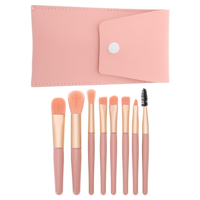 HEANUJJ 1Set Portable Pink Makeup Brush Set with Durable Handle Soft Artificial Fiber for Cosmetics