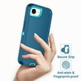 thumbnail image 2 of I-HONVA For iPhone 16e Case,[with 2 Pack Screen Protector] 3-Layer Military Grade Drop Anti-Slip Bumper Rugged Shockproof Dustproof Protection 6.1 inch Phone Case for Apple iPhone 16e,Turquoise, 2 of 7