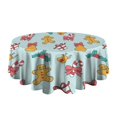 thumbnail image 5 of Christmas Round Tablecloth 70x70in(178x178cm) – Waterproof Polyester Table Cover with Full Print Design, Wrinkle Resistant & Washable for Kitchen Dining Party Decor, 5 of 6