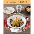 thumbnail image 3 of 15 Inch Round Placemats Set of 6, Red Christmas Non Slip Heat Insulation PP Table Mats, Snowman Xmas Tree Poinsettia Eucalyptus Washable Place Mats for Kitchen Dining Party Table Decor, 3 of 7