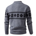 thumbnail image 4 of Sweater Tops For Men Jacquard Knit Stand Collar Textured Pattern Mens Fall And Winter Clothing,Grey,L, 4 of 4