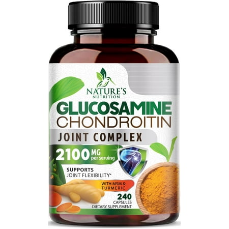 Glucosamine Chondroitin MSM - Joint Support Supplement for Joint Mobility, Comfort and Cartilage Support For Men and Women - Glucosamine Complex Supplements with Turmeric & Boswellia - 240 Capsules