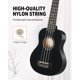 thumbnail image 5 of Kit de inicio para ukelele Donner Soprano de 21 pulgadas con lecciones negras, 5 of 7