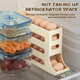 thumbnail image 2 of 4 Tiers Egg Holder for Fridge - Auto Rolling Fridge Egg Organizer, Space-Saving Egg Dispenser Holder, 30 Eggs Fridge Egg Rack Large Capacity Egg Dispenser for Refrigerator (White), 2 of 5