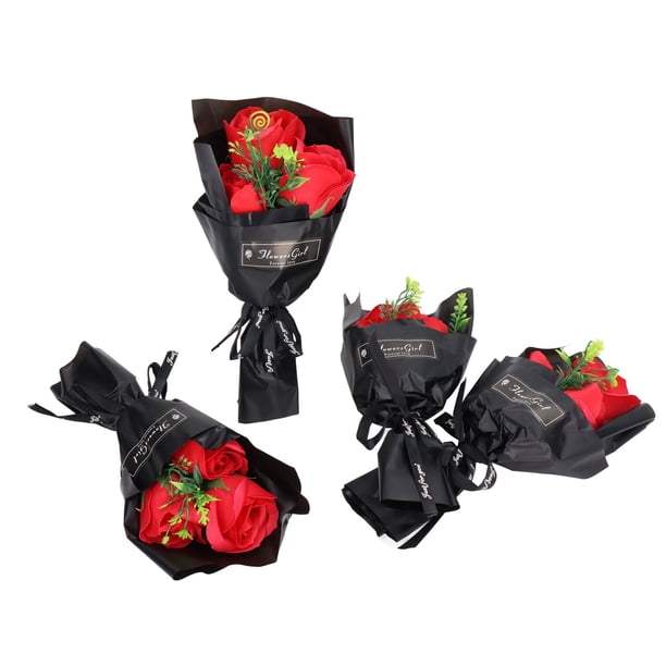Jabón de pétalos 4 piezas Jabón de rosas Jabón de pétalos de rosas Jabón de rosas Flores artificiales Materiales ecológicos Jadeshay A