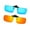 blue+orange, variant on Joopin 2 Pairs Polarized Clip-On Sunglasses Rimless Flip Up Anti-Glare Driving Glasses(blue green)
