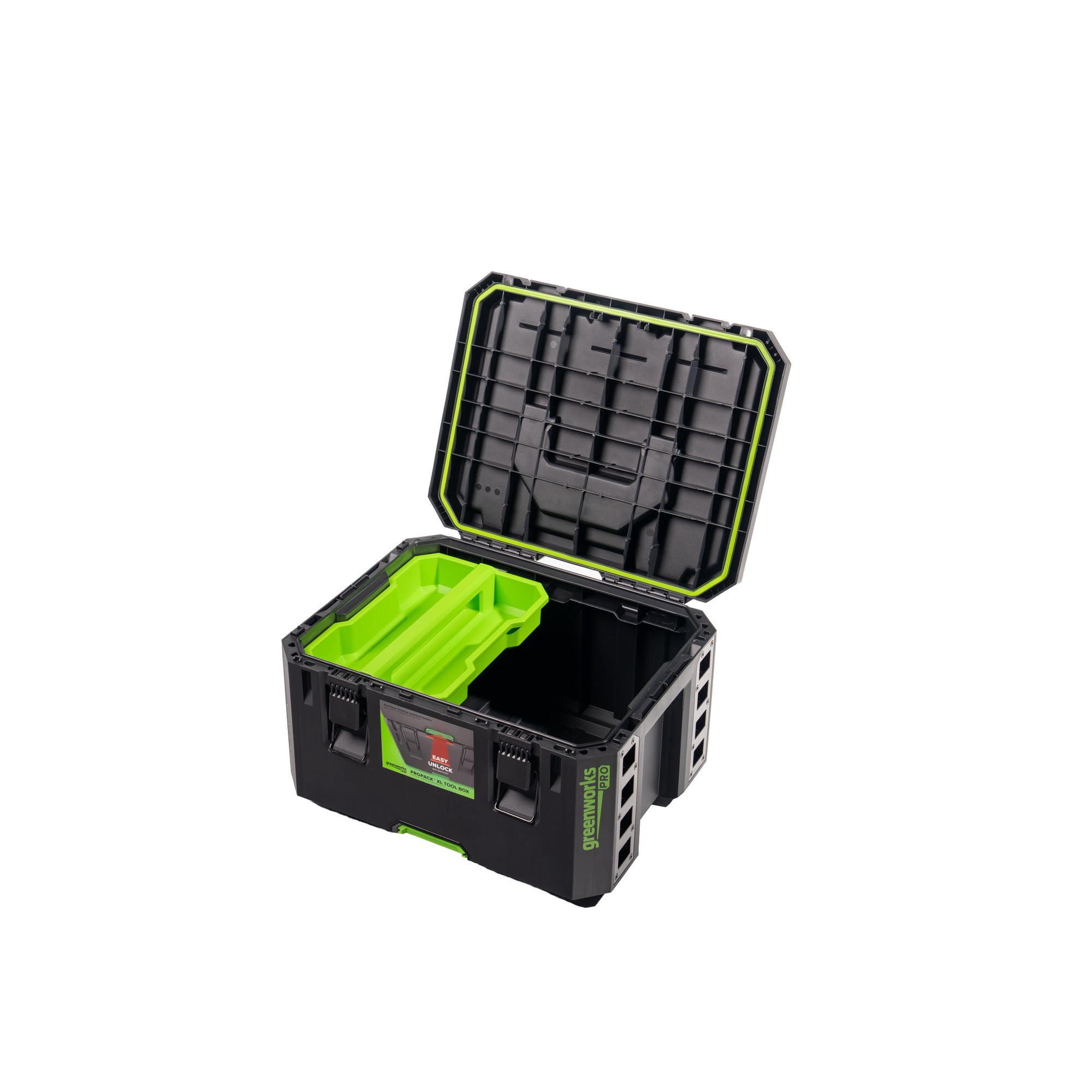 Greenworks Pro ProPack XL Toolbox – Heavy-Duty Stackable Tool Storage with Metal Latches