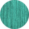 thumbnail image 1 of Ahgly Company Machine Washable Indoor Round Abstract Turquoise Blue Contemporary Area Rugs, 4' Round, 1 of 4