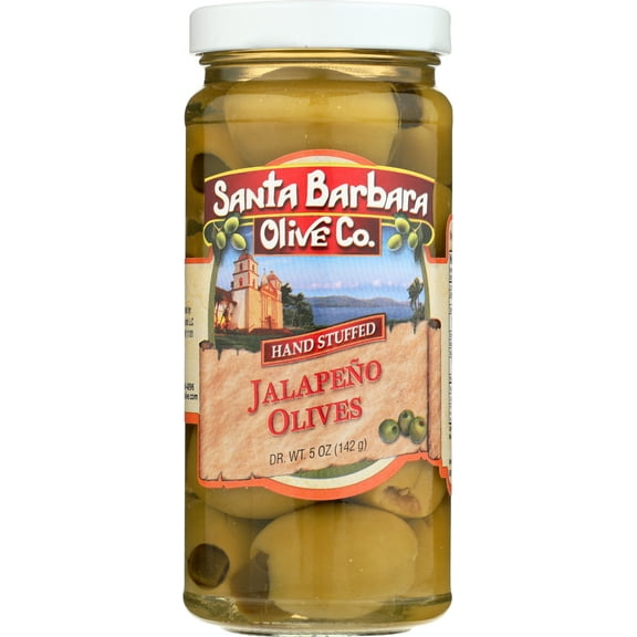 Pack of 6, Santa Barbara Hand Stuffed Jalapeño Olives, 5 oz