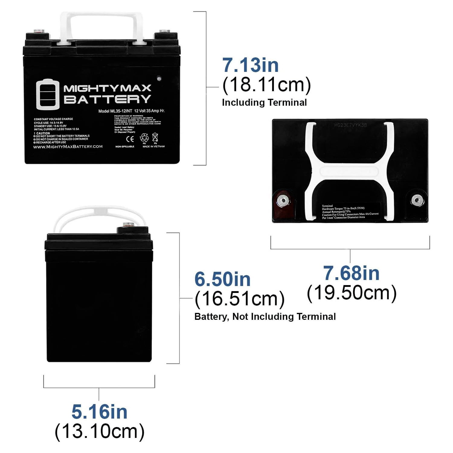 12V 35AH SLA INT Battery Replacement for Inverters, Signage - 4 Pack