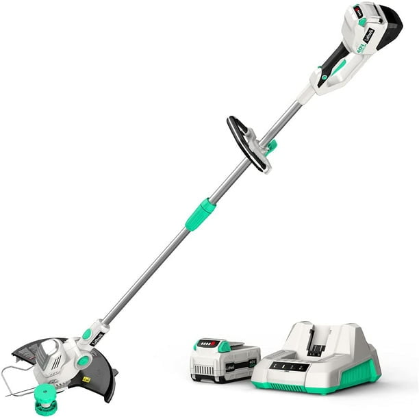 Litheli 40V Cordless String Trimmer, 13" Battery Powered Grass Trimmer & Wheeled Edger, Automatic Line Feed, 2.0Ah Battery and Charger, for Grass Trimming/Edging