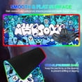 thumbnail image 2 of RGB Gaming Mouse pad Large Anime Graffiti Non-Slip Rubber Base Mice Keyboard Mat (Blue), 2 of 8