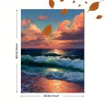 thumbnail image 3 of Qisvanset 12x16 Inch Crimson Moon Great Waves Canvas Print Wall Art, 3 of 5