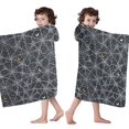 thumbnail image 4 of Spider Web Halloween Pattern Hooded Bath Towel，60"x35" for Ages 3 To 12 Kids, Quick Dry Lightweight Soft Microfiber Hood Beach Towel Cover Up for Kids, 4 of 7