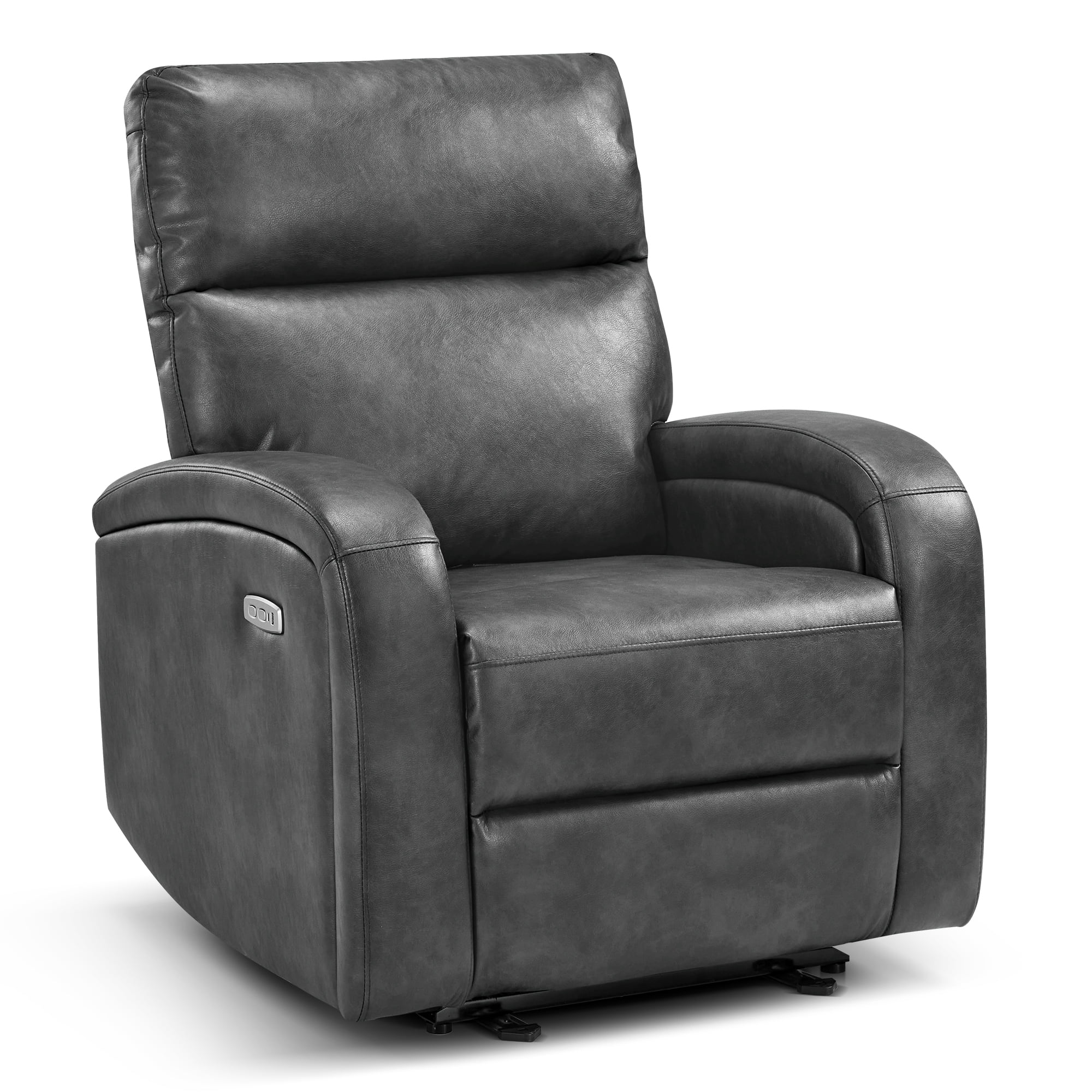 MCombo Zero Wall Hugger Power Recliner Chair for Small Space, Living Room, RV, Dark Grey