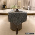 thumbnail image 3 of Decorative Grey Table Runner 6 - 8 Seater Table Runner (14 x 90 inch), Beaded & Tassels Table Runner, Silk fabric Table Linen, Paisley Pattern Contemporary Style - Celestial Paisley, 3 of 10